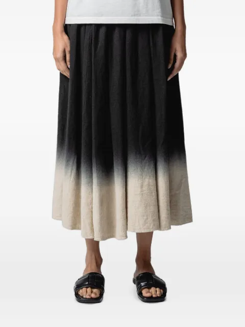 Muller Of Yoshiokubo ombre-effect midi skirt Black MLS26405