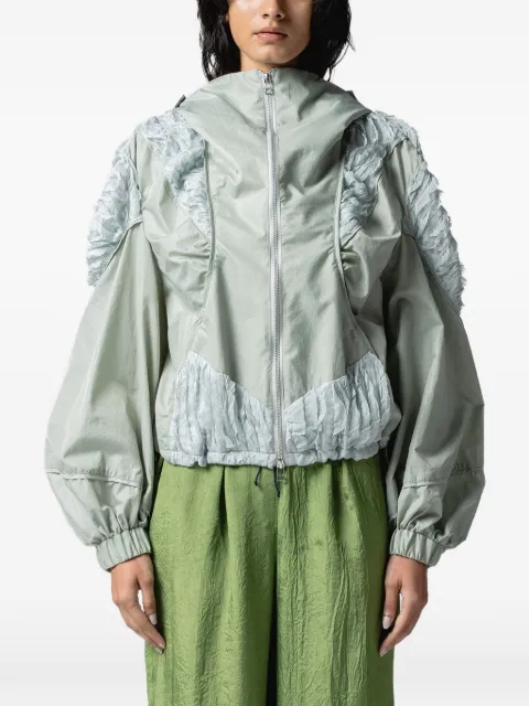 Muller Of Yoshiokubo ruffled hooded jacket Blue MLS26703