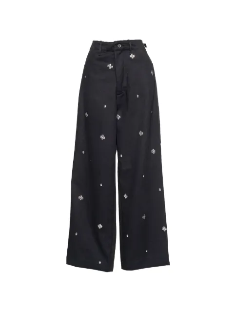 Muller Of Yoshiokubo Metal Beans embellished straight-leg trousers Black MLS26412