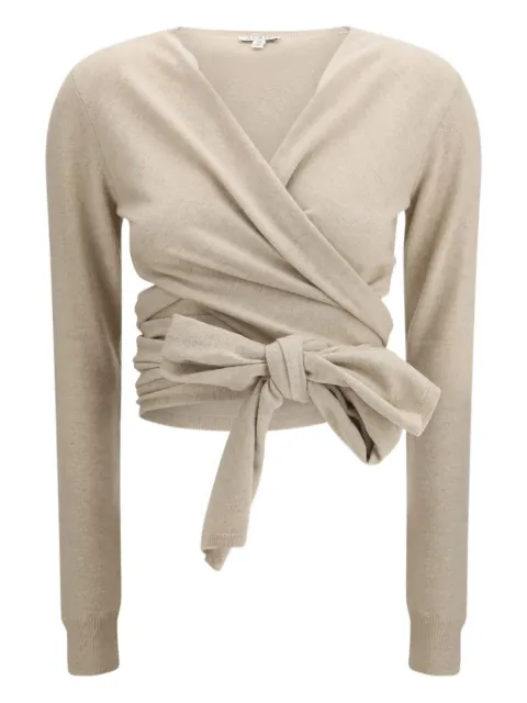 Alaïa wrap knot blouse Neutrals AA9S0368K144C