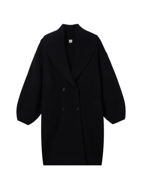 TOTEME double-breasted cardi-coat Black 261WRT0698YA0239001