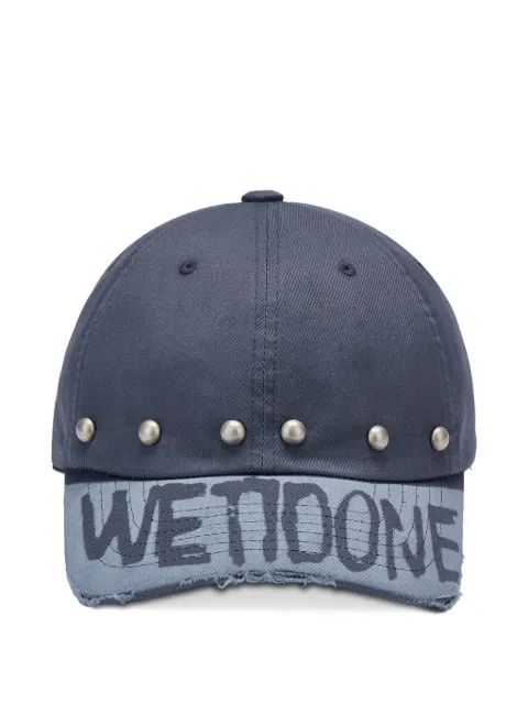 We11done studded distressed baseball cap Grey WDAH026402UGY