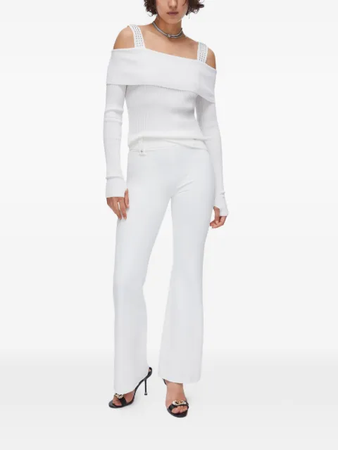 LIU JO Studded off-the-shoulder sweater White WA6061MS55N10701