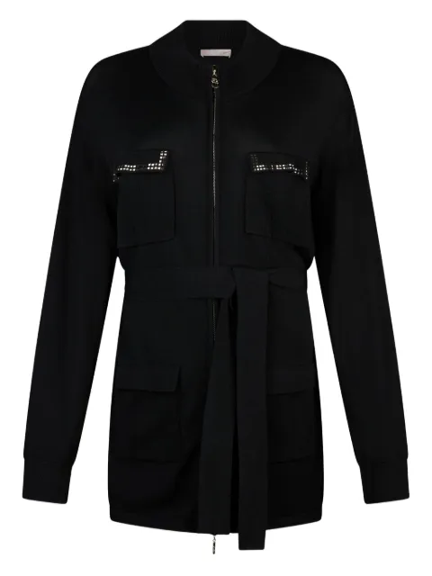 LIU JO cardigan with zip and belt Black TA6184MS59L