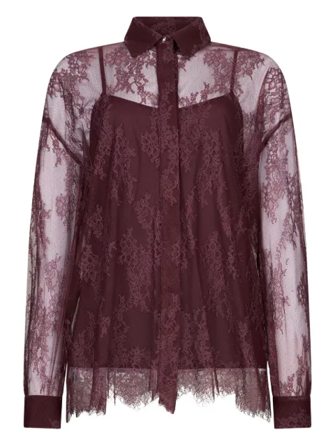 LIU JO chantilly lace shirt Brown PA6038J4961