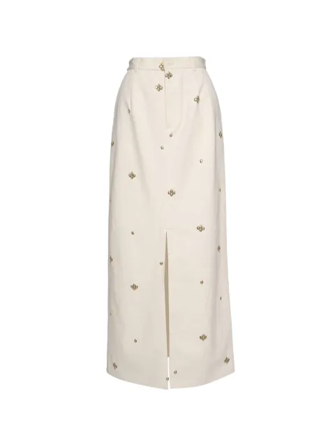 Muller Of Yoshiokubo stud-embellished front-slit maxi skirt Neutrals MLS26403