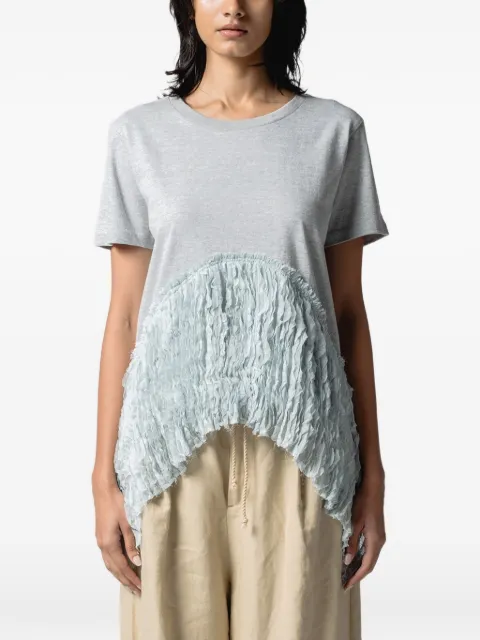 Muller Of Yoshiokubo ruffled asymmetric T-shirt Blue MLS26111