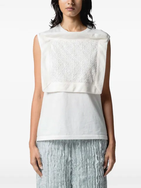 Muller Of Yoshiokubo lace-panel sleeveless top White MLS26110