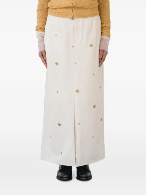 Muller Of Yoshiokubo stud-embellished maxi skirt Neutrals MLS26403