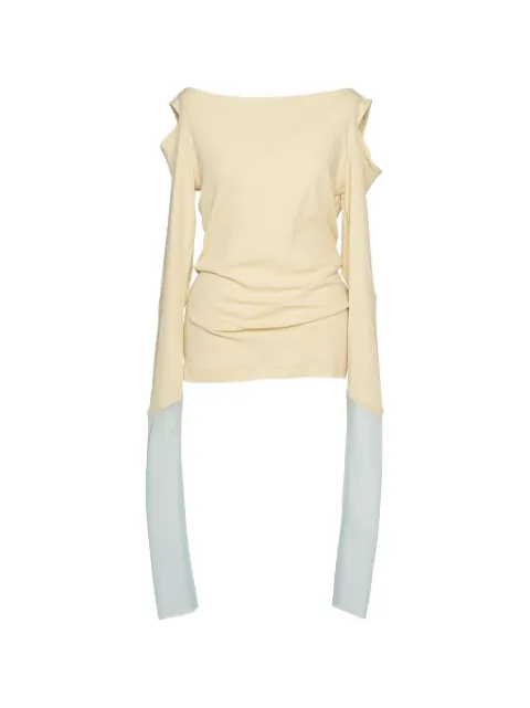 Muller Of Yoshiokubo cold-shoulder long-sleeve top Yellow MLS26103