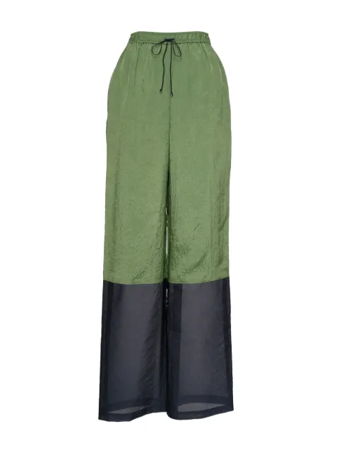 Muller Of Yoshiokubo Wrinkles two-tone drawstring trousers Green MLS26407