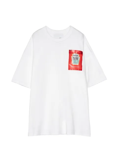 Yoshiokubo graphic-patch T-shirt White YKS26103
