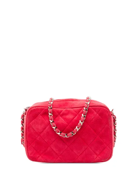 CHANEL Pre-Owned 1996-1997 Quilted Suede Camera Bag crossbody bag Red 7PPX65Y62S7OXG8P