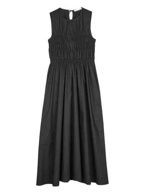 Cecilie Bahnsen Christy gathered-detail midi dress Black CHRISTYDRESSCOTTONBLACK