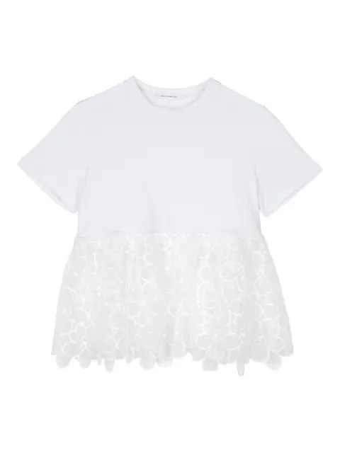 Cecilie Bahnsen Conni lace-panel T-shirt White CONNIETSHIRTJERSEYWHITE
