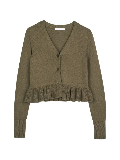 Cecilie Bahnsen Prisca ruffled prisca cardigan Green PRISCACARDIGANCOTTONSILKBLENDOLIVE