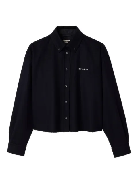 Miu Miu velour shirt Blue MK1659SOOO125Q
