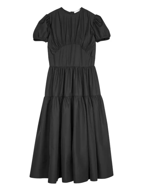 Cecilie Bahnsen Cilia gathered-detail midi dress Black CILIADRESSRECYCLEDFAILLEBLACK