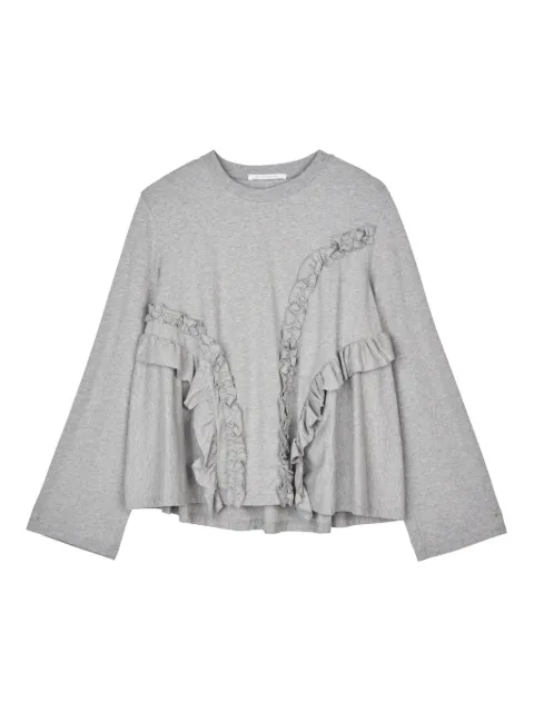 Cecilie Bahnsen Alva ruffled-detail T-shirt Grey ALVATSHIRTJERSEYGREYMELANGE