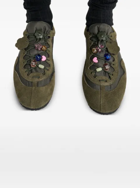 Cecilie Bahnsen Blaise embellished sneakers Green BLAISESNEAKERSSUEDENYLONOLIVE