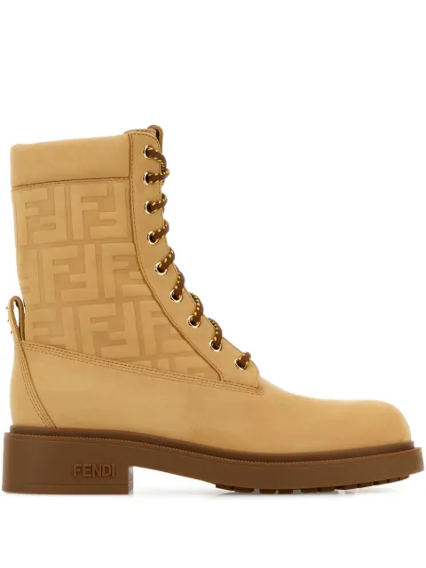 FENDI embossed-logo combat boots Neutrals 8T8858AQZH