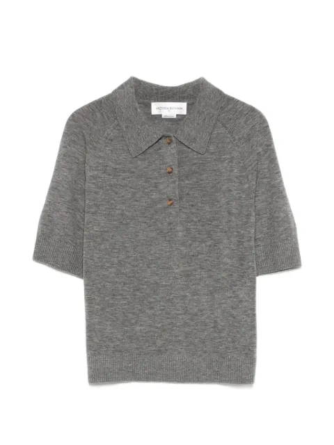 Victoria Beckham fine-knit polo shirt Grey 1126KTP007013A