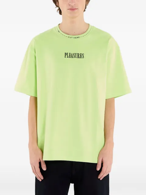 Pleasures text detail T-shirt Green P25F043LIME