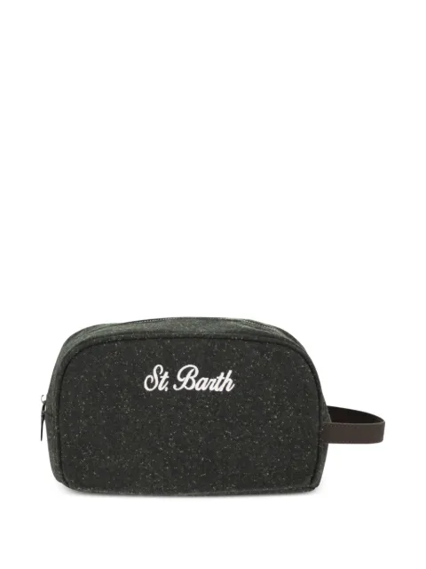 MC2 Saint Barth Westwood embroidered-logo wash bag Green WES0009