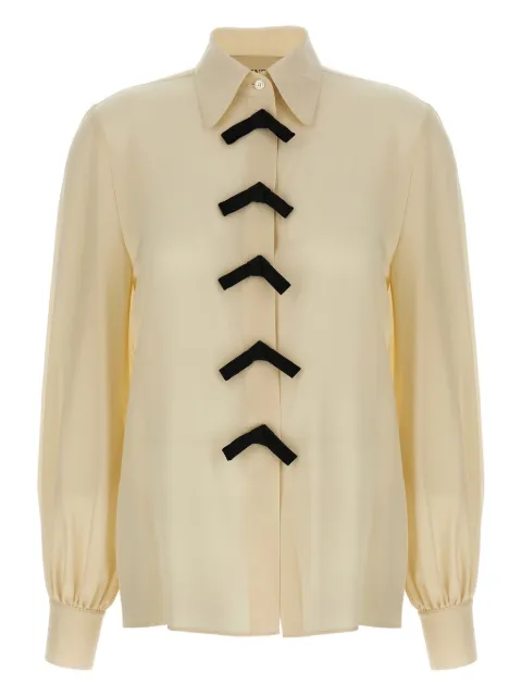 Valentino Garavani bow-detail button-fastening shirt Neutrals BAB86021B