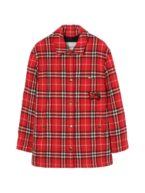 Burberry check appliquéd wool jacket Red 8118081