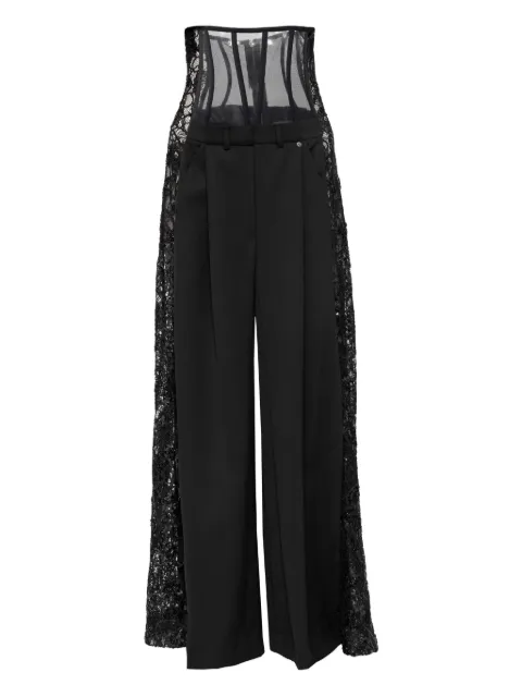 NISSA tulle waist wool pants Black PS16348BLACK