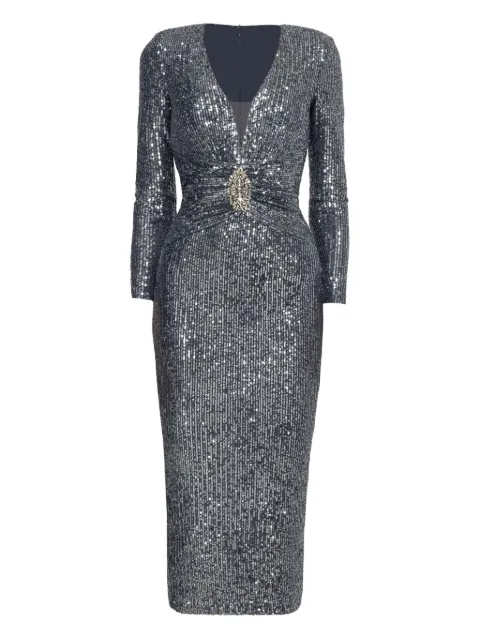 NISSA sequined midi dress Grey RS16102AGRAY