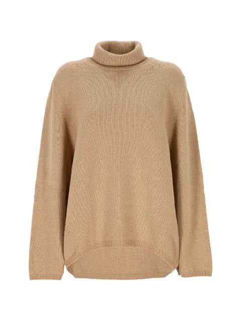 Lorena Antoniazzi roll-neck curved-hem knit Neutrals I25120DM34A24720236