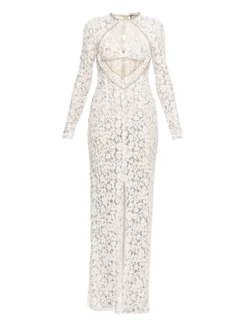 NISSA sequin-detail lace maxi dress White RS16347WHITE