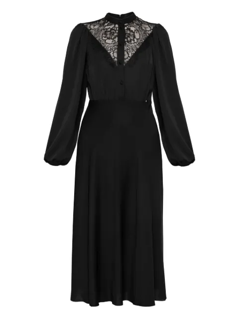 NISSA lace-detail midi dress Black RZ16395BLACK