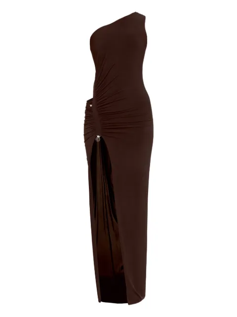 NISSA one-shoulder cut-out maxi dress Brown RS16314BROWN