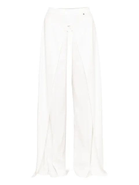 NISSA layered wide-leg trousers White P16359WHITE