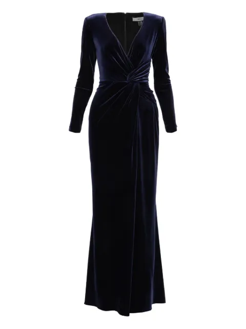 NISSA velvet maxi dress Blue RS16403NAVYBLUE