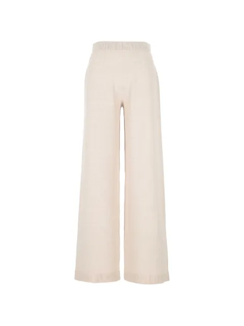 D.Exterior fine-knit wide-leg trousers White 610357