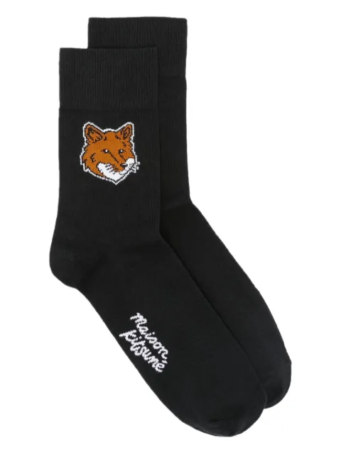 Maison Kitsuné fox-embellishment socks Black PM06400KT0010