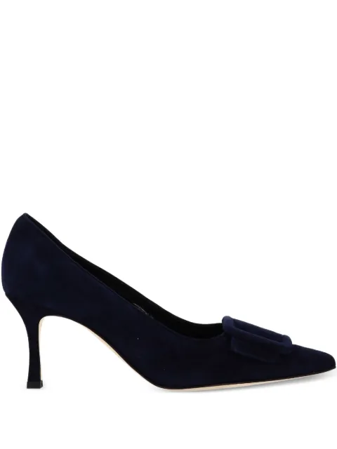 Manolo Blahnik Maysale buckle-detail pointed-toe pumps Blue 219037300094116