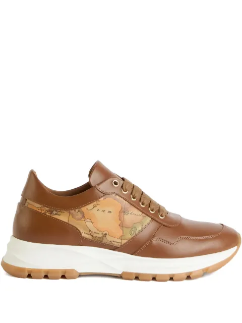 ALVIERO MARTINI 1° CLASSE map-print lace-up sneakers Brown 1313578B0548