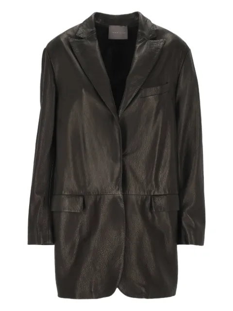 Lorena Antoniazzi leather single-breasted coat Black A2534GA20A9613999