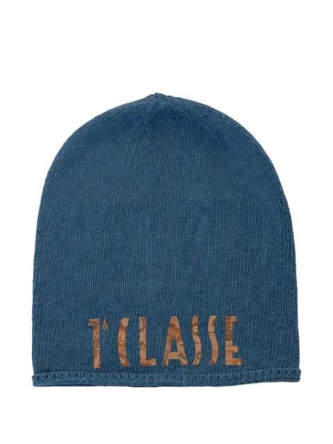 ALVIERO MARTINI 1° CLASSE intarsia beanie hat Blue C04116980153