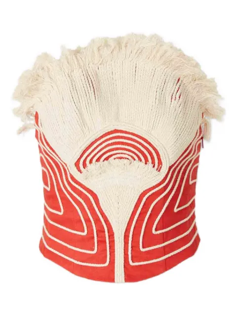 ANDRES OTALORA Sol Quema fringed top Red RT26070100LINEN