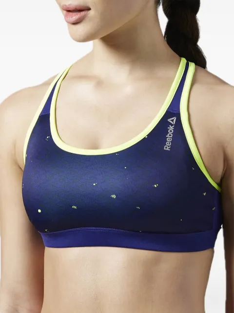 Reebok printed bra Blue AX9848