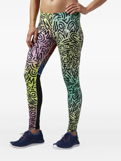 Reebok graphic-print leggings Black AJ0424