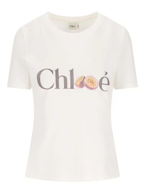 Chloé logo-detail T-shirt Neutrals CH26SJH08197
