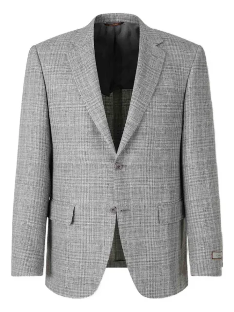 Canali notched-lapel checked blazer Grey 22280CF02005