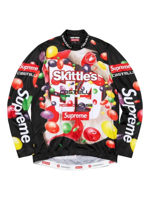 Supreme x Skittles x Castelli long-sleeve cycling jersey Black SU26687